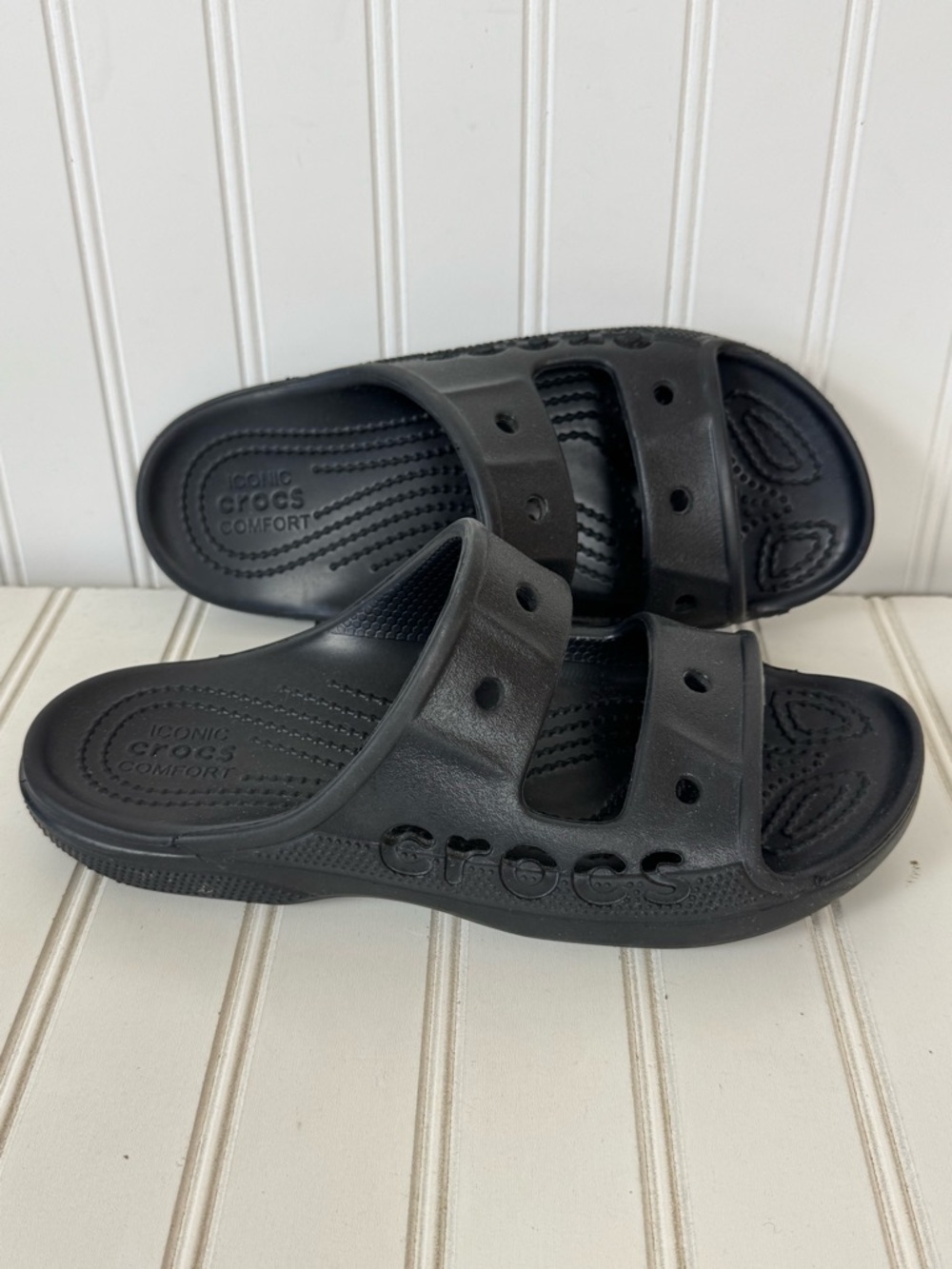 Crocs Sandal Unisex Women's W 7 M 5 Black Baya Slip‎ - On Casual